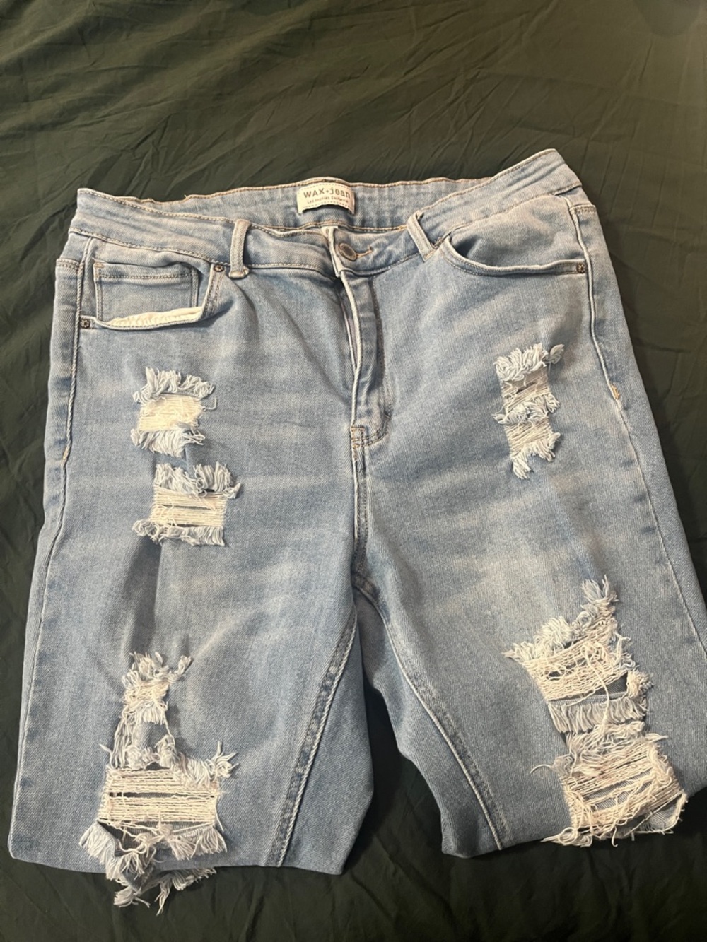 Wax Jean Light Blue Distressed High-Rise Women's Jeans